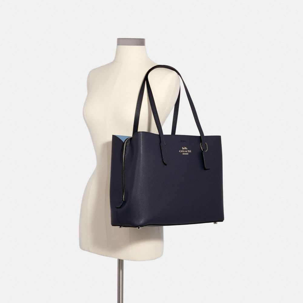 Coach Large Avenue Carryall Black Leather Tote